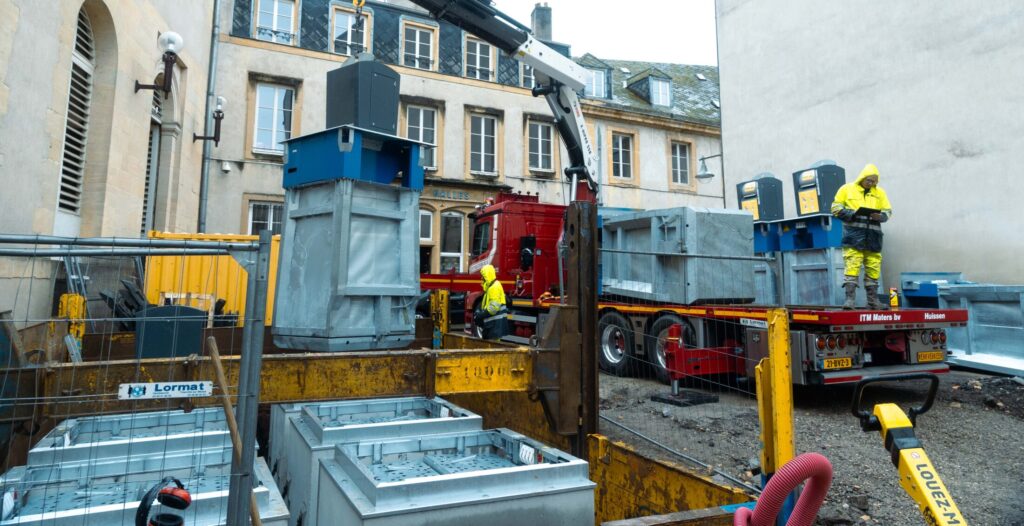 Frankrijk perscontainer installatie